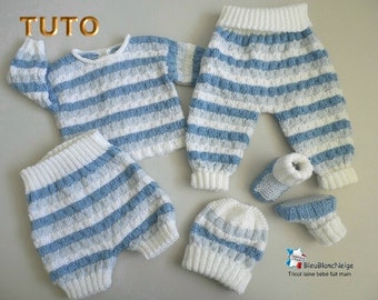 Tricot Bebe Laine Fait Main Layettes Tricotees By Bleublancneige