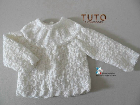 TUTO tu 149 Naissance explications ensemble DamierBrassiere pantalon a pieds et bonnet bb layette tricot fait main Etsy France
