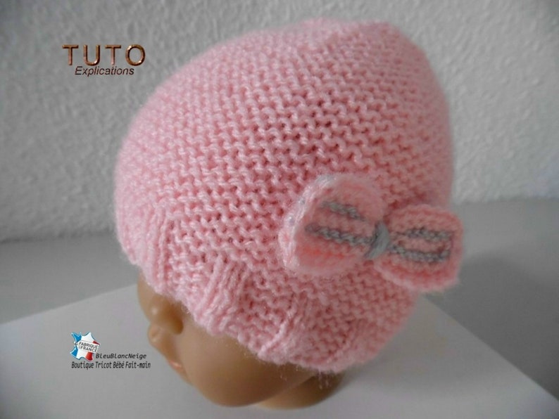 TUTO tu-146 6 months baby knitting sheet, baby knitting explanations, coat or jacket dress and baby hat handmade knit baby clothes image 10