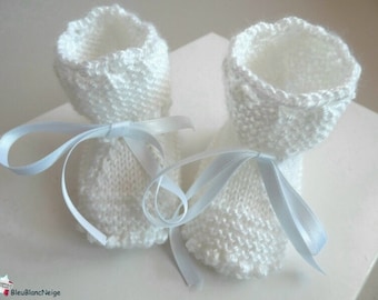 Slippers baby 1 month ribbon IVORY notches, bordered high astra calinou mixed milk knitting bb layette knitting baby wool model ON ORDER