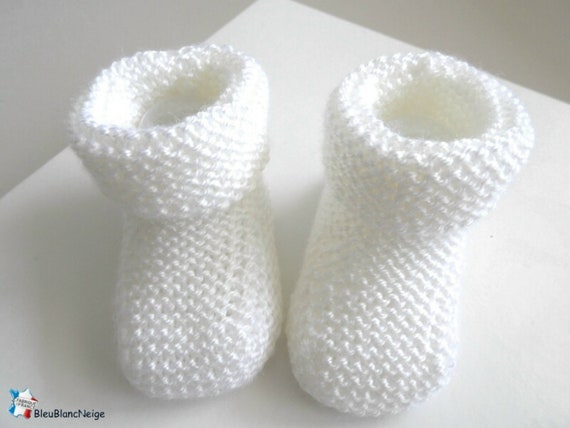 Milk White Calinou Wool Slippers For Mixed Baby Girl Or Boy Etsy
