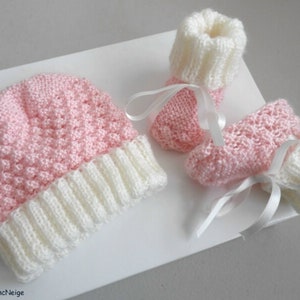 Bonnet Et Chaussons 3 Mois En Laine Calinou Rose Barbapapa Etsy
