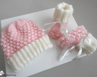 Tricot Bebe Laine Fait Main Layettes Tricotees Par Bleublancneige