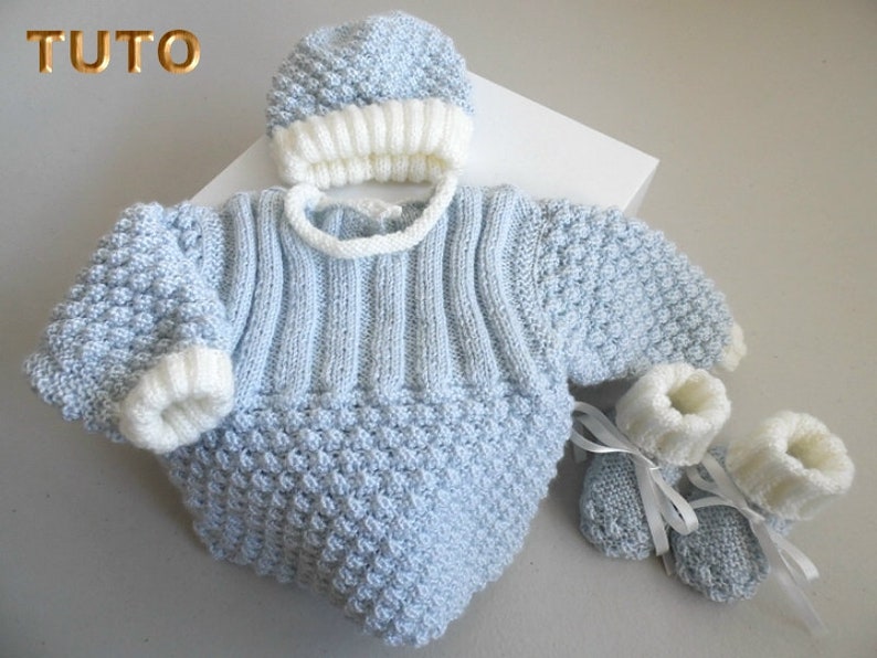 Tuto Tu 425 3 Tailles Sur Le Meme Pdf Fiche Tricot Bebe Etsy