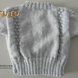 TUTO tu-422 3 sizes on the same pdf baby knitting sheet, Explanations Cardigan hat booties tutorial knitting pattern image 6