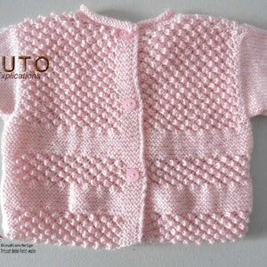 TUTORIAL tu-147 1 month baby knitting sheet, explanations bra bloomer pants hat and slippers baby layette handmade knit image 6