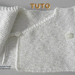 TUTO tu-402 3 tailles Préma à Naissance ou Reborn fiche tricot bébé Explication brassière bloomer bonnet et chaussons layette tricot bb image 5