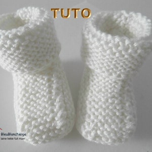 TUTO tu-402 3 tailles Préma à Naissance ou Reborn fiche tricot bébé Explication brassière bloomer bonnet et chaussons layette tricot bb image 8