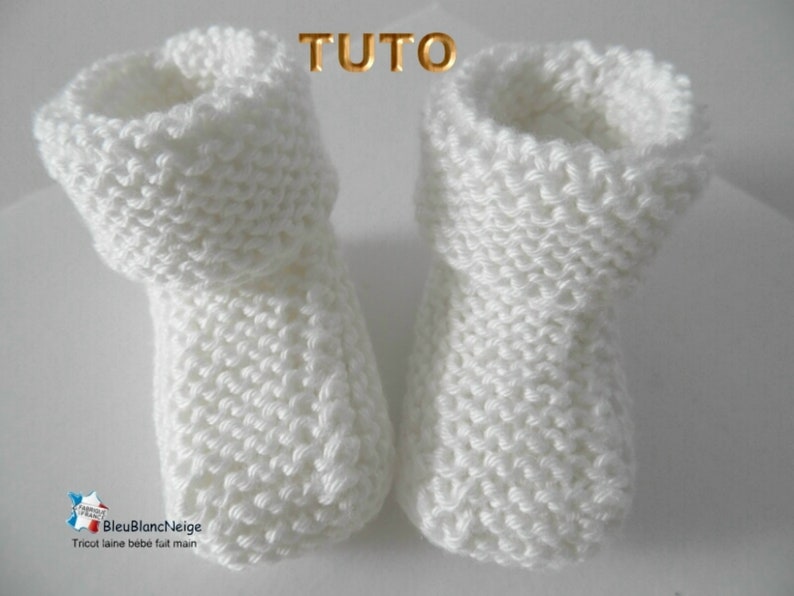 TUTO tu-402 3 tailles Préma à Naissance ou Reborn fiche tricot bébé Explication brassière bloomer bonnet et chaussons layette tricot bb image 8