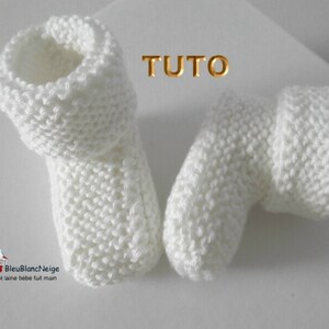 TUTO tu-402 3 tailles Préma à Naissance ou Reborn fiche tricot bébé Explication brassière bloomer bonnet et chaussons layette tricot bb image 9