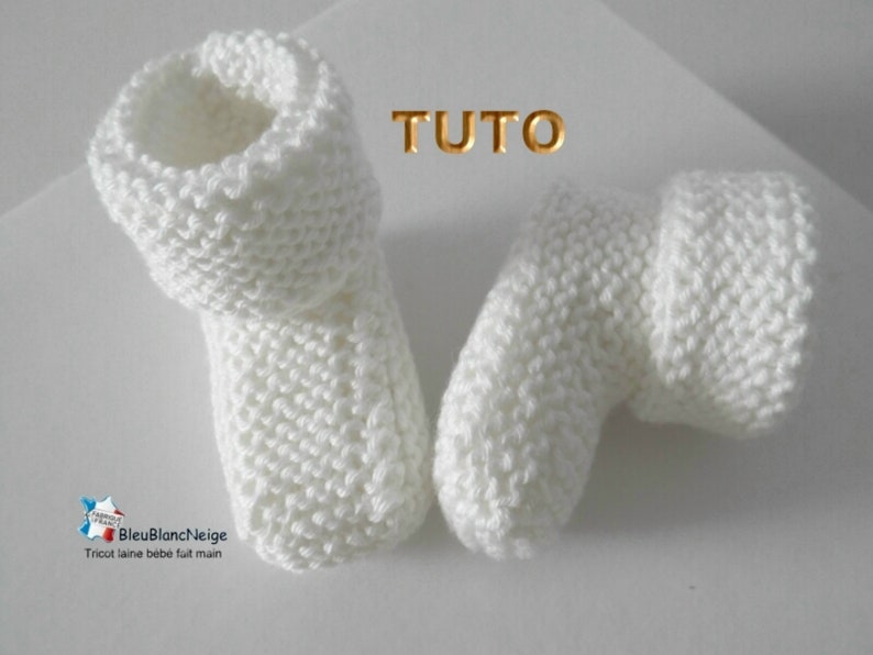 TUTO tu-402 3 tailles Préma à Naissance ou Reborn fiche tricot bébé Explication brassière bloomer bonnet et chaussons layette tricot bb image 9