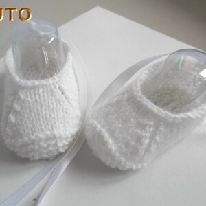 TUTORIAL TU-002 Explanations of hand-knitted baby girl ballerina slippers bb N-1m knitting tutorial in digital pdf download image 2