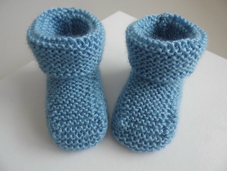 Chaussons 1 Mois En Laine Calinou Bleu Charron Pour Bebe Etsy