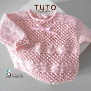 TUTORIAL tu-147 1 month baby knitting sheet, explanations bra bloomer pants hat and slippers baby layette handmade knit image 2