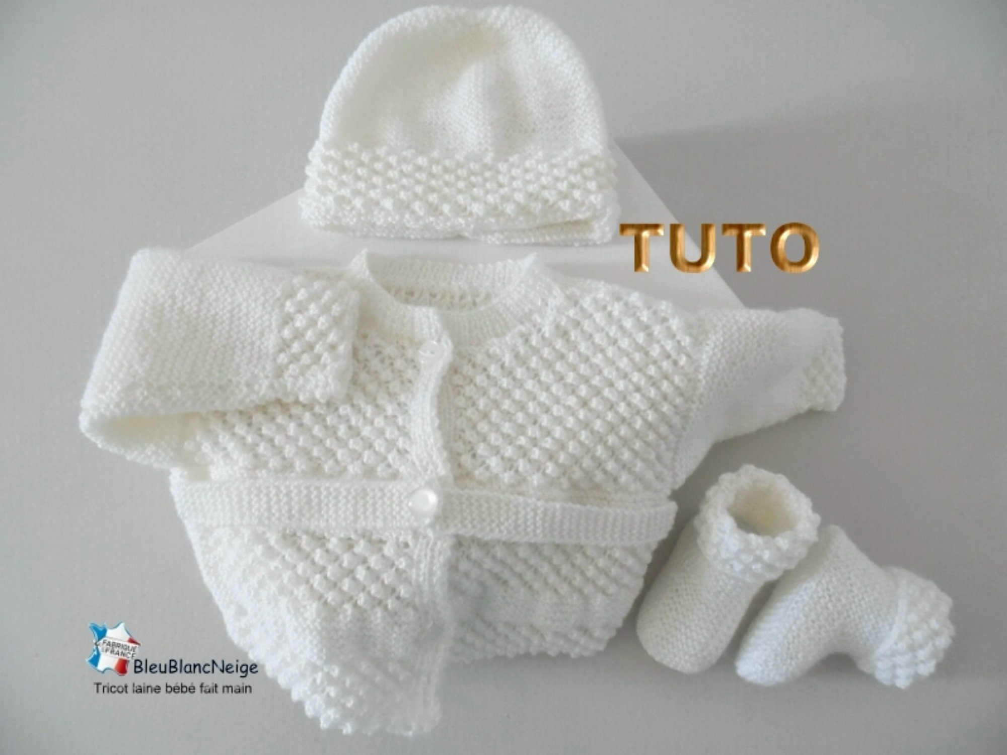 TUTO tu-133 1 m Fiche tricot bébé explications avec photos des