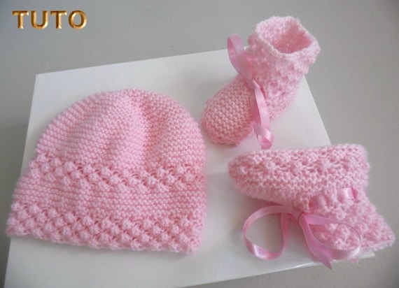 Tuto Tu 028 1m Bonnet Et Chaussons Bebe Explications Pdf Etsy Norway