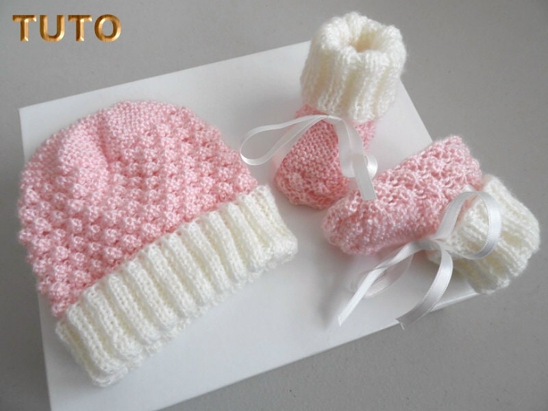 Tuto Tu 023 Naissance Bonnet Et Chaussons Bebe Etsy