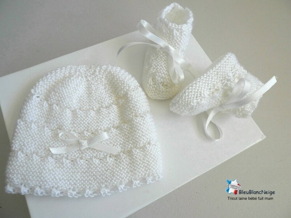 3 Month Old Bonnet And Slippers Baby Fille In Wool Calinou Etsy 3 Month Old Bonnet And Slippers Baby Fille In Wool Calinou Etsy