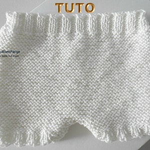 TUTO tu-402 3 tailles Préma à Naissance ou Reborn fiche tricot bébé Explication brassière bloomer bonnet et chaussons layette tricot bb image 4