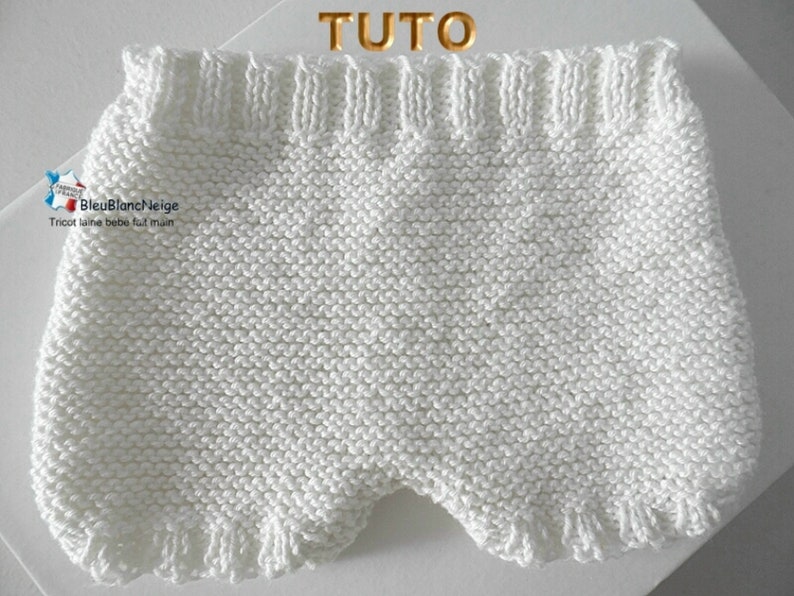 TUTO tu-402 3 tailles Préma à Naissance ou Reborn fiche tricot bébé Explication brassière bloomer bonnet et chaussons layette tricot bb image 4