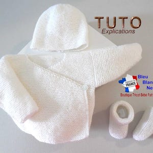 Easy pattern -tu-428- PDF 4 sizes - baby knitting - layette knitting pattern