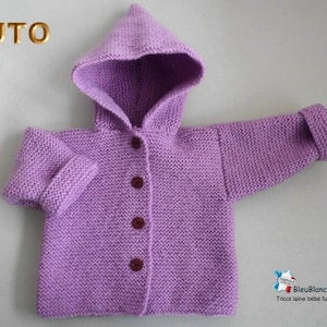 TUTORIAL tu-107 – Birth or Reborn EXPLANATIONS baby knitting, overcoat, coat, tutorial, knitting pattern only in French
