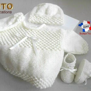 TUTORIAL TU-037 - Birth or Reborn PDF baby knitting set, baby knitting, baby layette, knitting pattern only in French