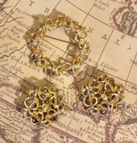 Vintage Marvella Brooch and Earring Set         7… - image 5