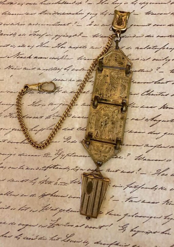 Vintage Watch Fob with Locket             1005