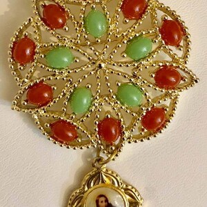Vintage Brooch with Holy Medal         613