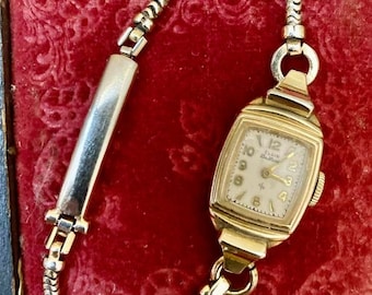 Vintage Elgin Watch Women 15mm 10k Rolled Gold Stretch Band  display picture 2