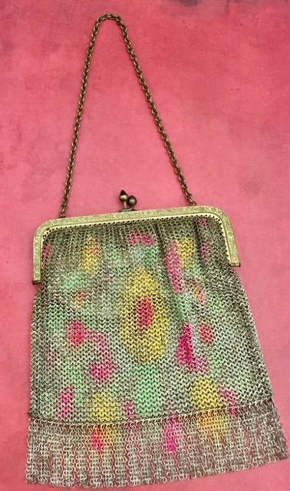 Vintage Made in Germany Multicolored Mesh Purse - image 1