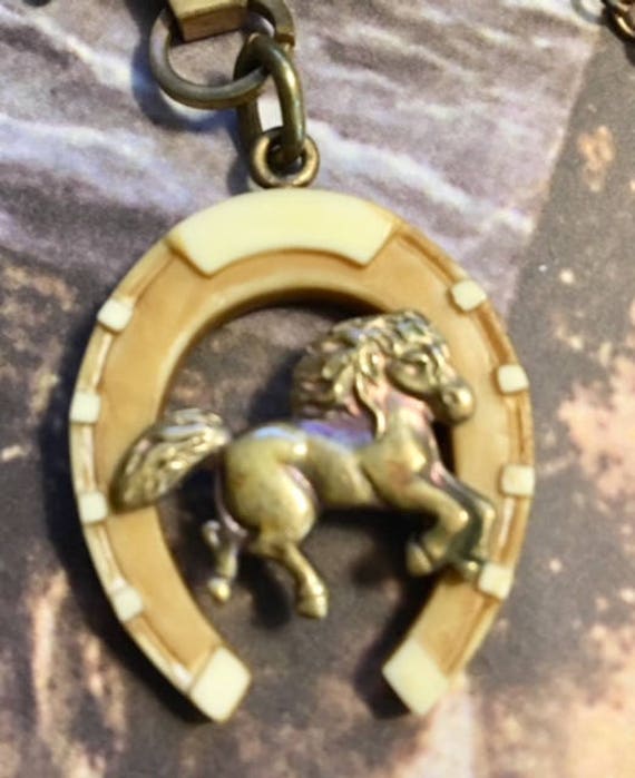 Vintage Watch Fob with Horseshoe and Horse       … - image 7