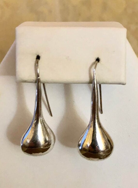 Vintage silver teardrop earrings Gem