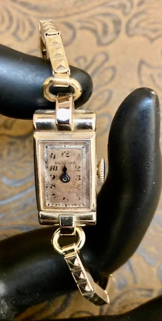 Vintage Ladies Bulova 14K Gold Filled Watch … - Gem