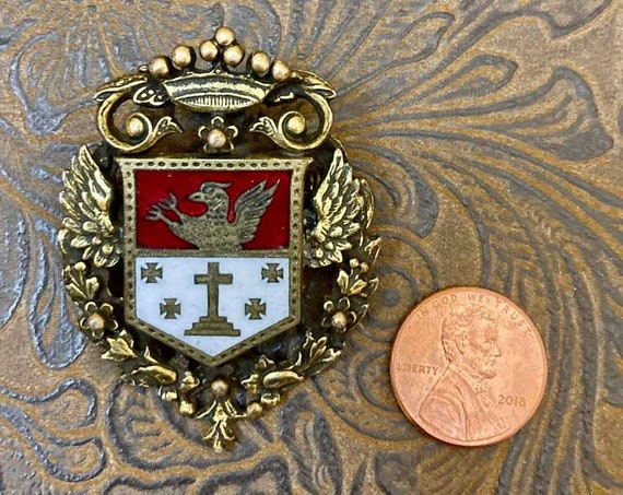 Vintage Coro Coat of Arms Brooch                 … - image 10