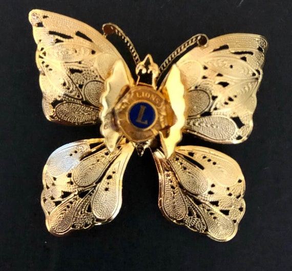 Vintage Lions International Butterfly Brooch 719