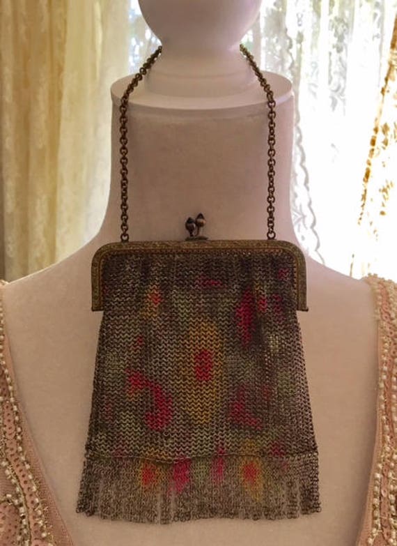 Vintage Made in Germany Multicolored Mesh Purse - image 2