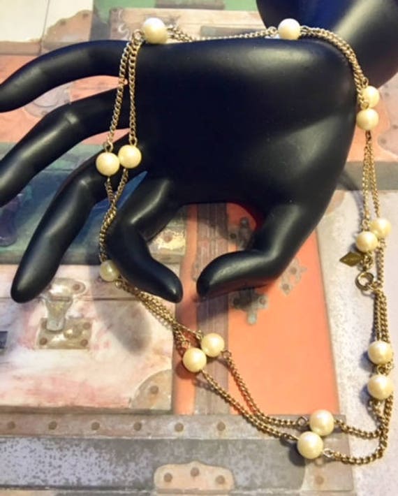 Vintage Sarah Coventry Faux Pearl Chain Necklace … - image 7