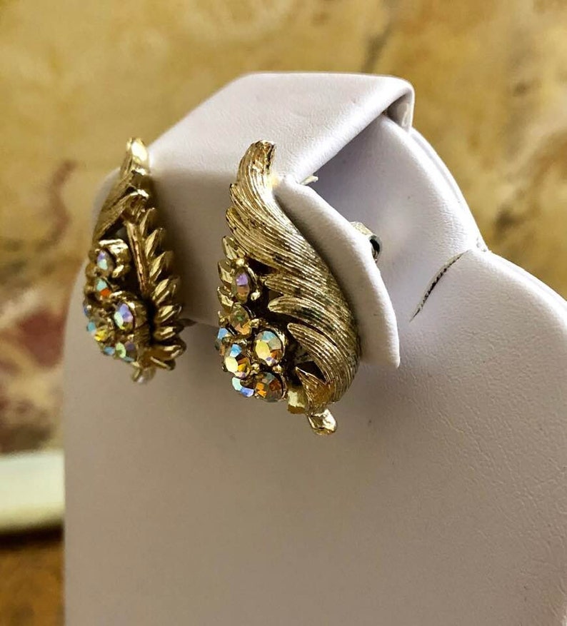 Vintage Coro Rhinestone Earrings 595