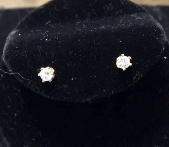 Vintage 14K Gold .34cttw Diamond Earrings  017 - image 2