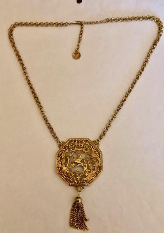 Vintage Lisner Lion Filagree Necklace            … - image 8