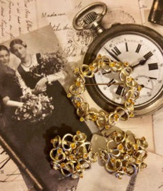 Vintage Marvella Brooch and Earring Set         7… - image 2