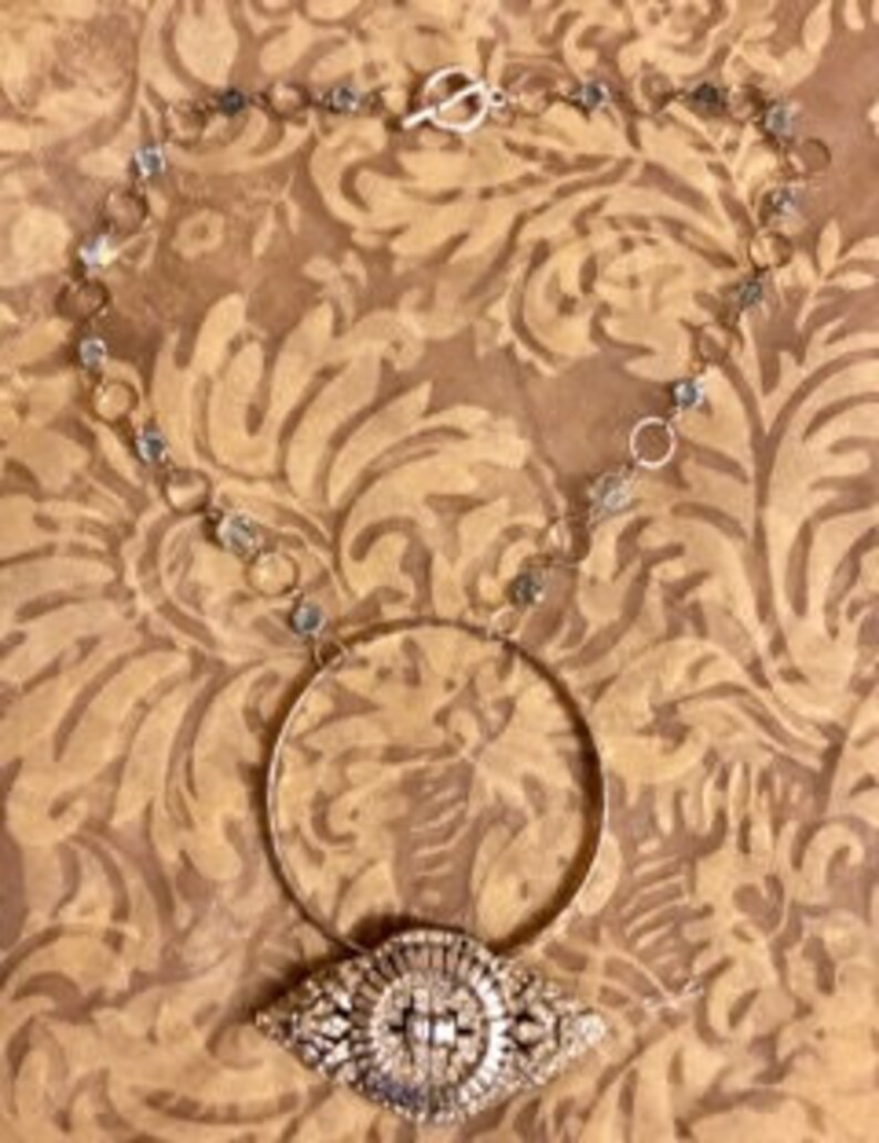 Vintage Re~Purposed Assemblage Statement Necklace 603