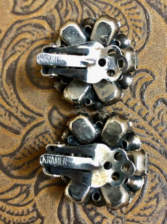 Vintage Kramer Rhinestone Earrings               … - image 9