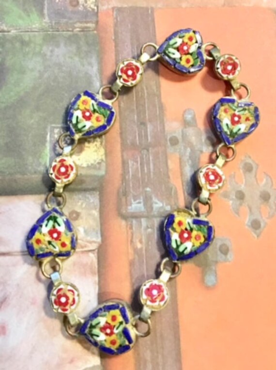 Vintage Micro Mosaic Heart Bracelet   041 - image 4