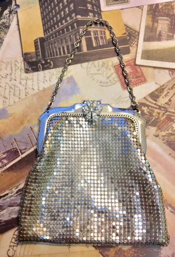 Vintage Rhinestone Whiting and Davis Evening Purse - image 5