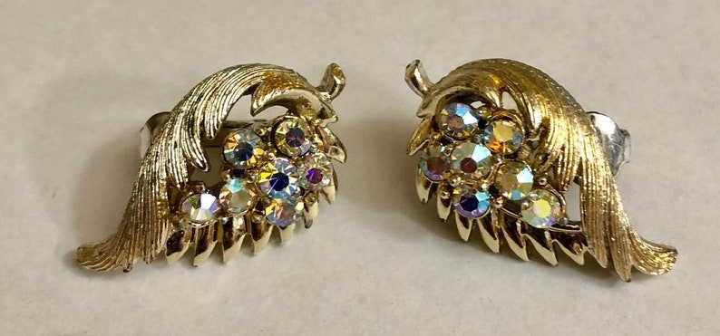 Vintage Coro Rhinestone Earrings 595