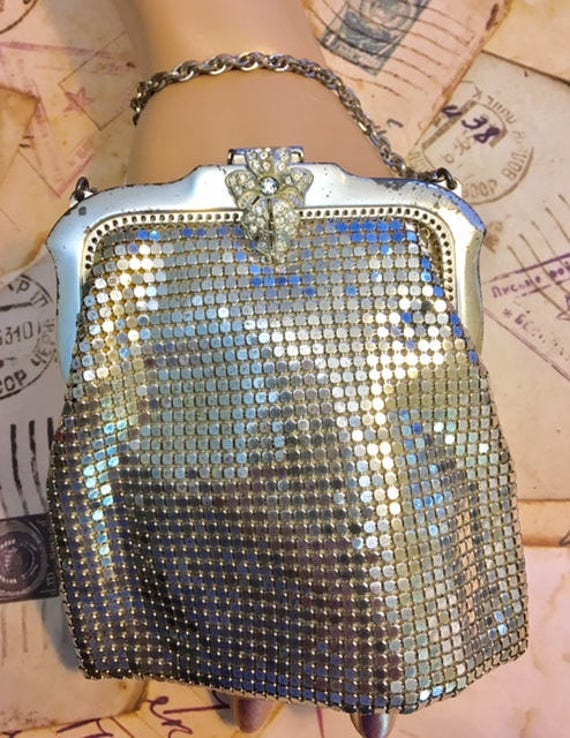 Vintage Rhinestone Whiting and Davis Evening Purse - image 1