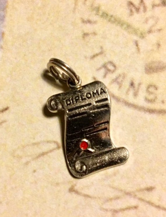 Vintage Wells Sterling Silver Diploma Charm      … - image 2